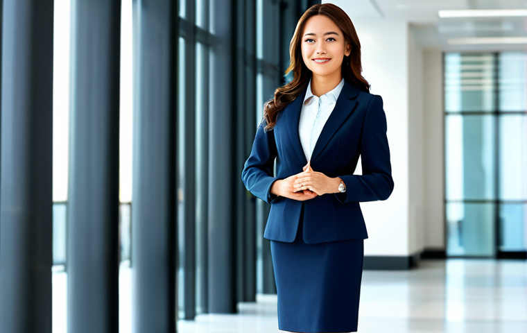 Modern Professional**
"A confident businesswoman, fully clothed in a tailored, modest business suit (skirt suit preferred), standing in a bright, modern office lobby. Background includes blurred figures of other professionals and sleek architectural details. Professional photography, high resolution, perfect anatomy, correct proportions, natural pose, well-formed hands, proper finger count, safe for work, appropriate content, professional, family-friendly, modest."
**