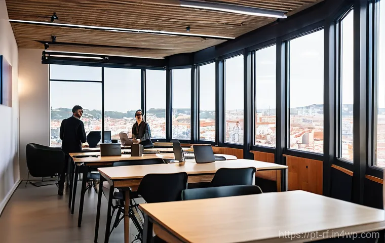 크리에이티브 허브와 커뮤니티의 참여 유도 - **Prompt 1: Lisbon Creative Hub - Innovation and Collaboration**
"A bright, modern, and spacious...