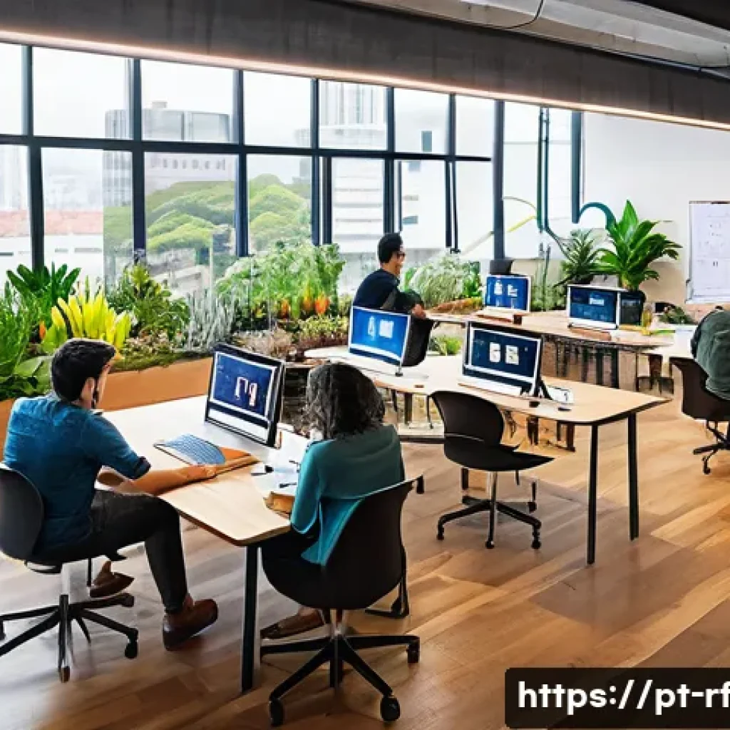 크리에이티브 허브의 이노베이션 허브 역할 - A vibrant modern creative hub workspace in São Paulo, Brazil, showcasing a diverse group of professi...