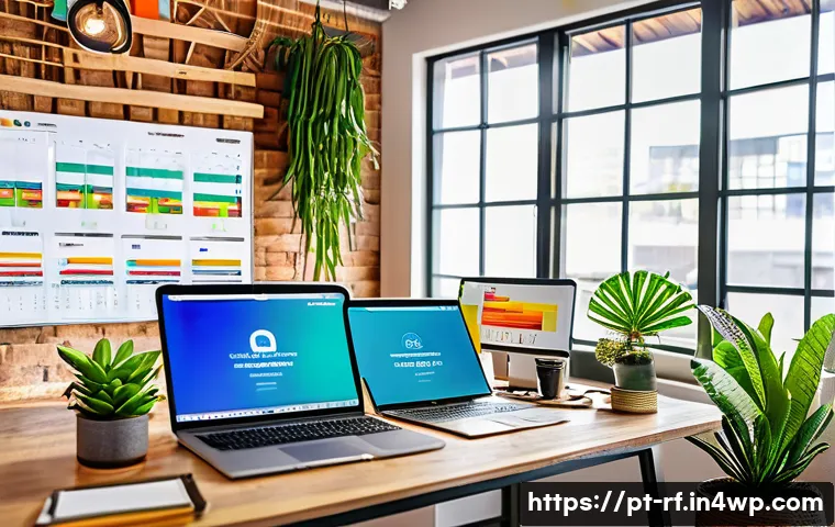 크리에이티브 허브와 소셜 미디어 활용 전략 - A vibrant social media marketing workspace featuring a diverse Brazilian professional team collabora...