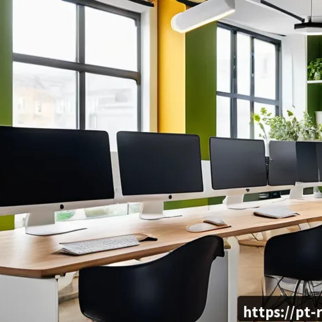크리에이티브 허브의 기술 인프라 구축 - A modern creative hub interior with flexible modular desks and movable walls, bright natural light s...